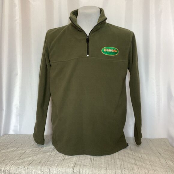 Randall Made Knives Patch Fleece Pullover Jacket Small Green 3/4 Zip - Picture 1 of 5